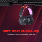 Gaming desk 80x52 cm, gaming desk, PC table with headphones hook and carbon fiber coating