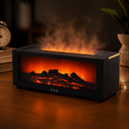 Diffuseur d'arôme flamme et humidificateur d'huiles essentielles Humidificateur d'air à brume fraîche USB avec lumière LED flamme et télécommande pour la maison