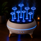 Diffuseur d’huiles essentielles 350 ml à effet flamme avec télécommande et LED 7 couleurs