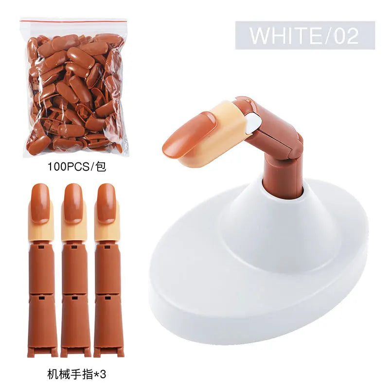 Nail Training Hand Nail Practice Model With Base Showing Shelf Manicurist Beginner Manipulator Activity Finger Nail Piece Set