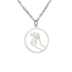 Skyrim Palm Pendant Necklace Family Mom Gift Men and Women Stainless Steel Pendant Jewelry Fashion Trend