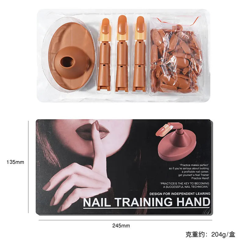 Nail Training Hand Nail Practice Model With Base Showing Shelf Manicurist Beginner Manipulator Activity Finger Nail Piece Set