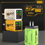 240W GaN USB Mobile Phone Charger Type C Fast Charging Charger Wall Adapter for iPhone Xiaomi Huawei EU/US/UK/KR Plug Cell Phone