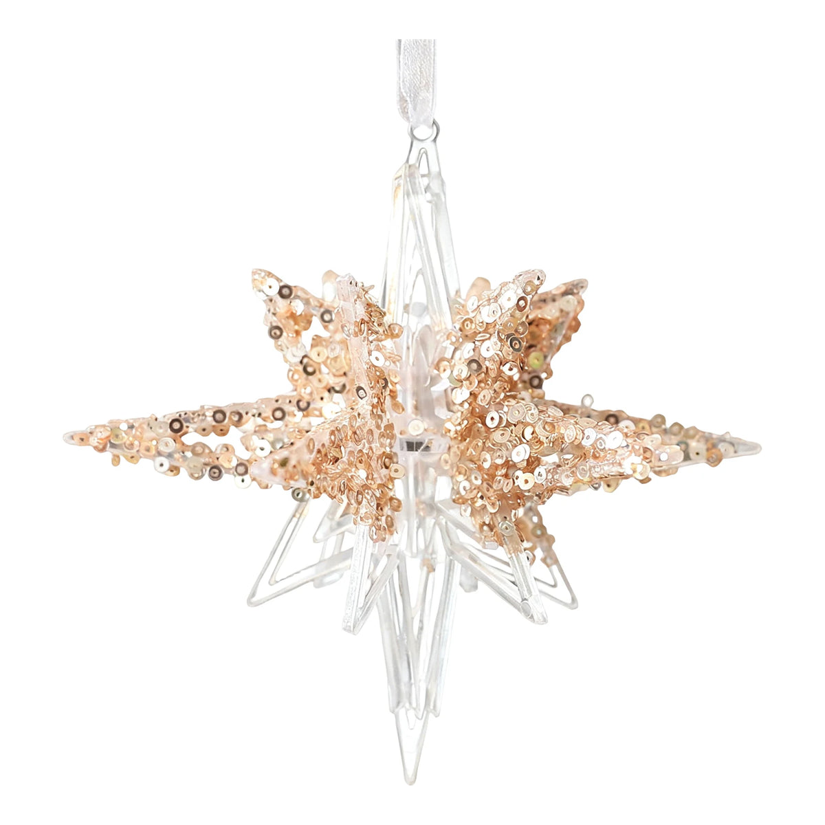 Décoration de sapin de Noël, ornements en cristal suspendus en forme de flocon de neige et de stalactite, cristal transparent, décoration de fête de Noël