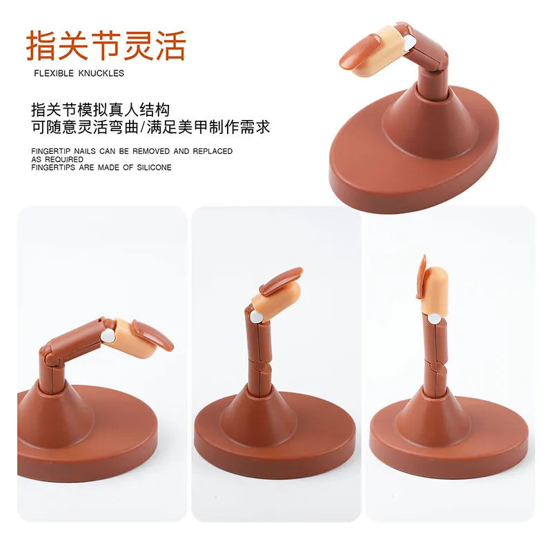 Nail Training Hand Nail Practice Model With Base Showing Shelf Manicurist Beginner Manipulator Activity Finger Nail Piece Set