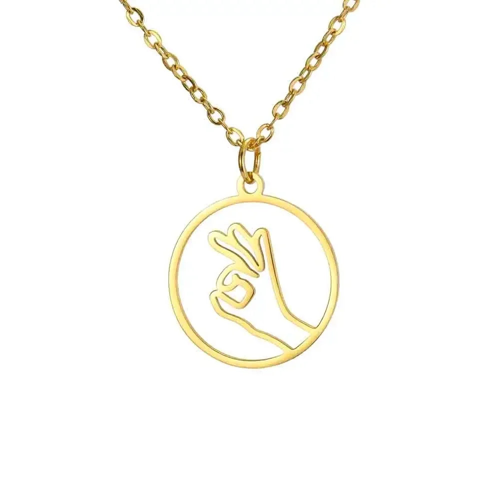 Skyrim Palm Pendant Necklace Family Mom Gift Men and Women Stainless Steel Pendant Jewelry Fashion Trend