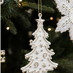Festive Decor Plastic White Christmas Ornament Snowflake Elk Xmas Baubles Key Christmas Tree Ornament Christmas Celebration