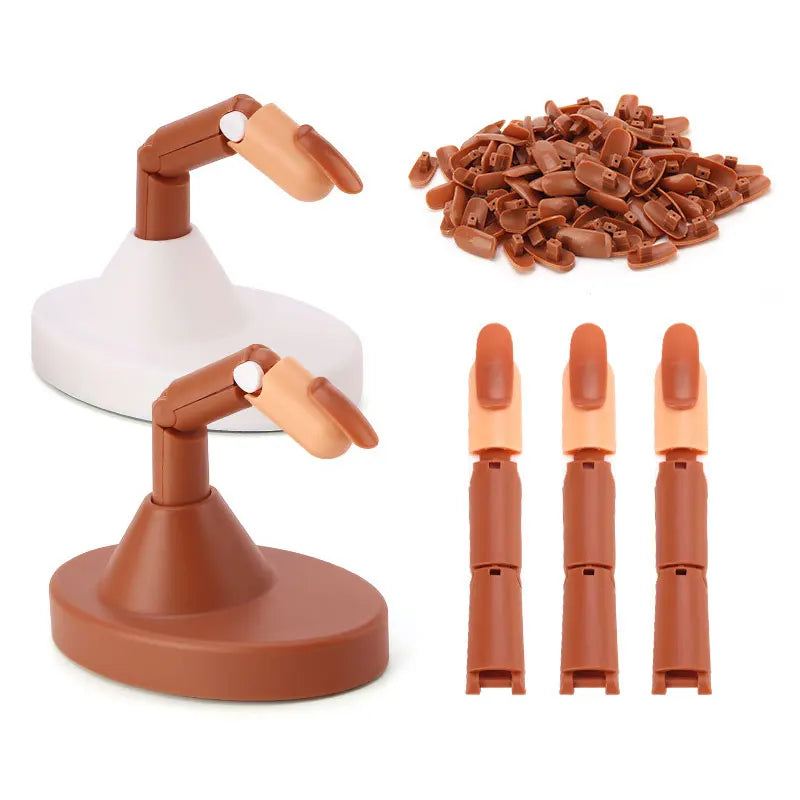 Nail Training Hand Nail Practice Model With Base Showing Shelf Manicurist Beginner Manipulator Activity Finger Nail Piece Set