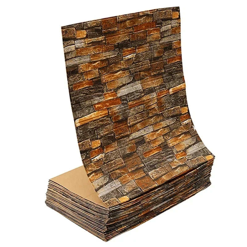 Rouleau de papier peint adhésif 3D en mousse douce, motif briques, 70 cm x 2 m, pour salon, maison, cuisine et salle de bains, décoration murale à monter soi-même