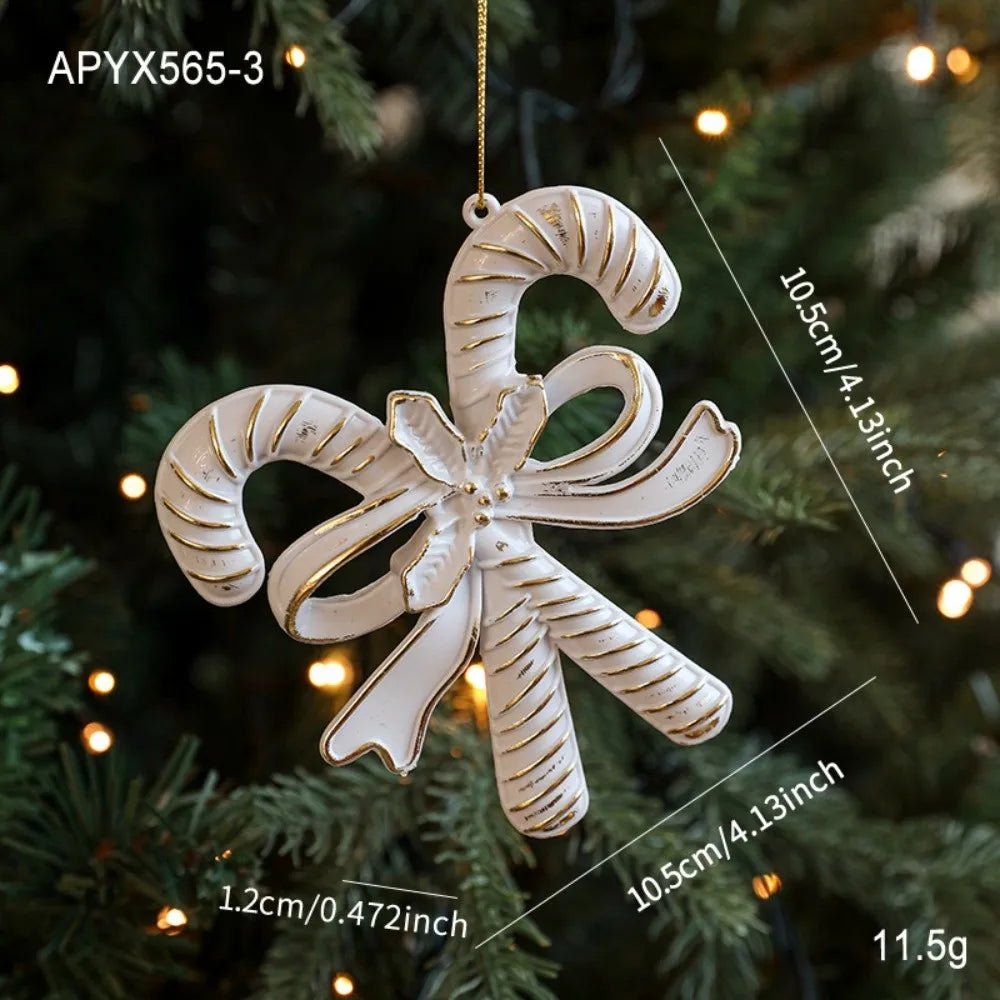 Décoration de fête, décoration de Noël en plastique blanc, flocon de neige, boule de Noël avec élan, décoration pour sapin de Noël, célébration de Noël
