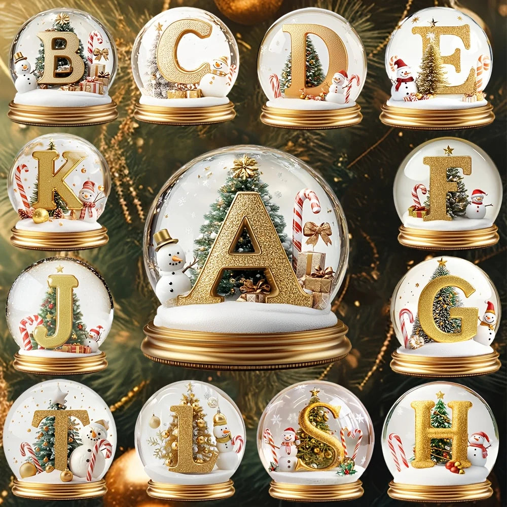 Décoration de sapin de Noël Lettres assorties Ornement de bureau Décoration portrait de famille Décoration de vacances maison de campagne Décoration de bureau acrylique