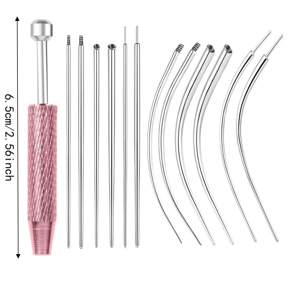 13pcs Stainless Steel Piercing Taper Tool Professional Earring Tool Puncture Connecting Pin Earring Applicator