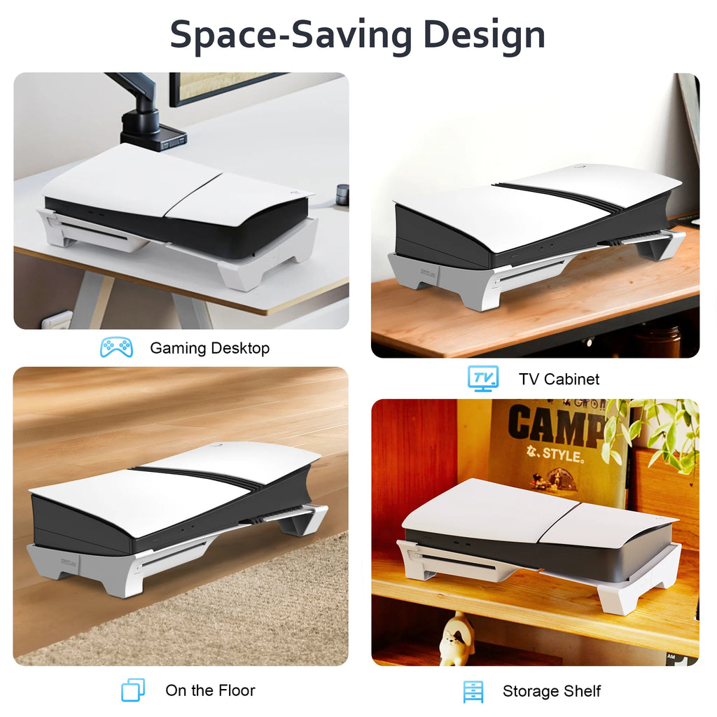 Horizontal Stand Compatible with PS5 Pro/PS5 Slim Console, Base Stand Accessories for PS 5 Slim/Pro Disc & Digital Edition