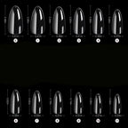 Almond False Nail Tips Clear Matt Soft Fake Nails Extension 12 Sizes for Home DIY Nail Salon Manicure