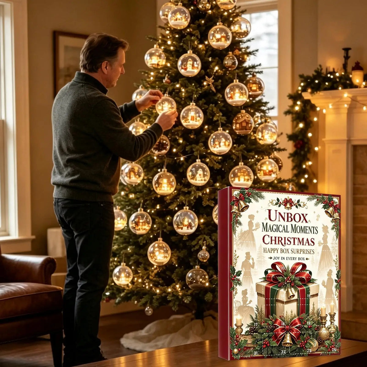 Décorations de compte à rebours de Noël réutilisables 24 jours, classiques, plates en 2D, en acrylique, à conserver, pour particuliers et adultes, fenêtre, mur, cadre de porte