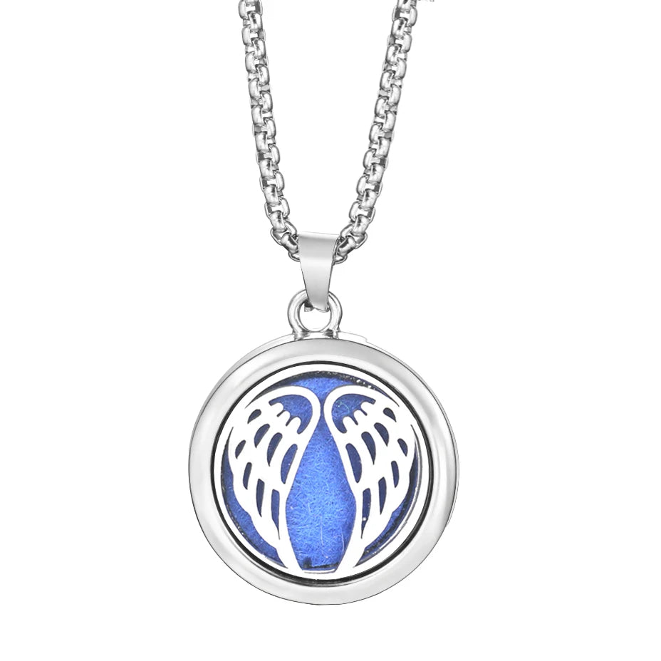 Trendy 20mm Tree of Life Stainless Steel Aromatherapy Lockets Insert Pad Perfume Pendant Necklace Essential Oil Diffuser Jewelry