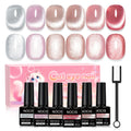 6pcs 7.5ml New Popular Reflective Cat's Eye Magnetic Nail Gel Semi Permanent Nail Art Soaking LED Nail Salon DIY Nail Salon Gel