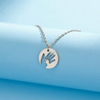 Skyrim Palm Pendant Necklace Family Mom Gift Men and Women Stainless Steel Pendant Jewelry Fashion Trend