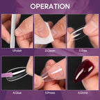 Almond False Nail Tips Clear Matt Soft Fake Nails Extension 12 Sizes for Home DIY Nail Salon Manicure