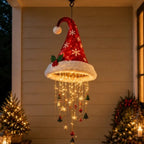 Christmas Hat LED Hanging Lamp Santa Hat String Light Pendant Ornaments Xmas Tree Wall Decor Party Window Decoration Light Gifts