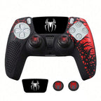 Anti-Slip Controller Skin Shell for PS5 Controller Silicone Cover Case with Rubber Thumb Grip Gaps and Touch Pad Sticker For PS5