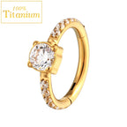 G23 Titanium Daith Helix Piercing Earrings Nasal Septum Clicker Hoop Zircon Nose Rings Cartilage Tragus Percing Body Jewelry 16G