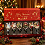 Christmas Snowflake Stemmed Goblet Luxury Art Glassware Winter Holiday Wine Cup Xmas Table Decor Gift Drinking Glasses