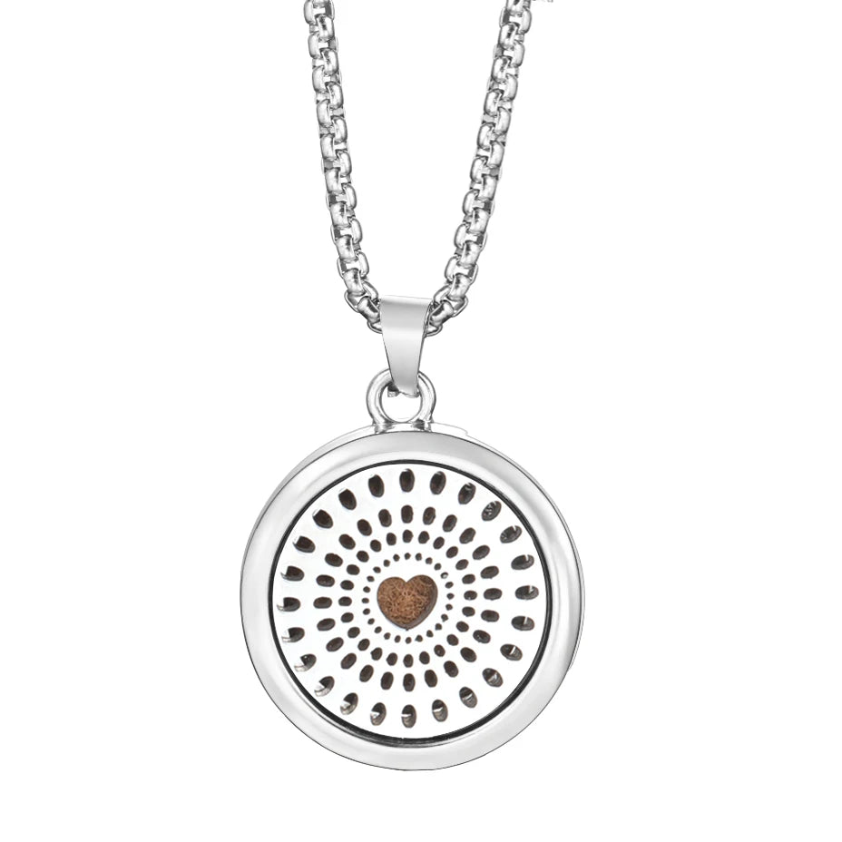 Trendy 20mm Tree of Life Stainless Steel Aromatherapy Lockets Insert Pad Perfume Pendant Necklace Essential Oil Diffuser Jewelry