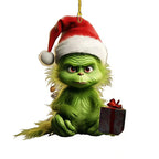 Creative Grinch Christmas Tree Decoration Green Hanging Ornament Cartoon Pendants Craft Holiday Thanksgiving Home Party Birthday