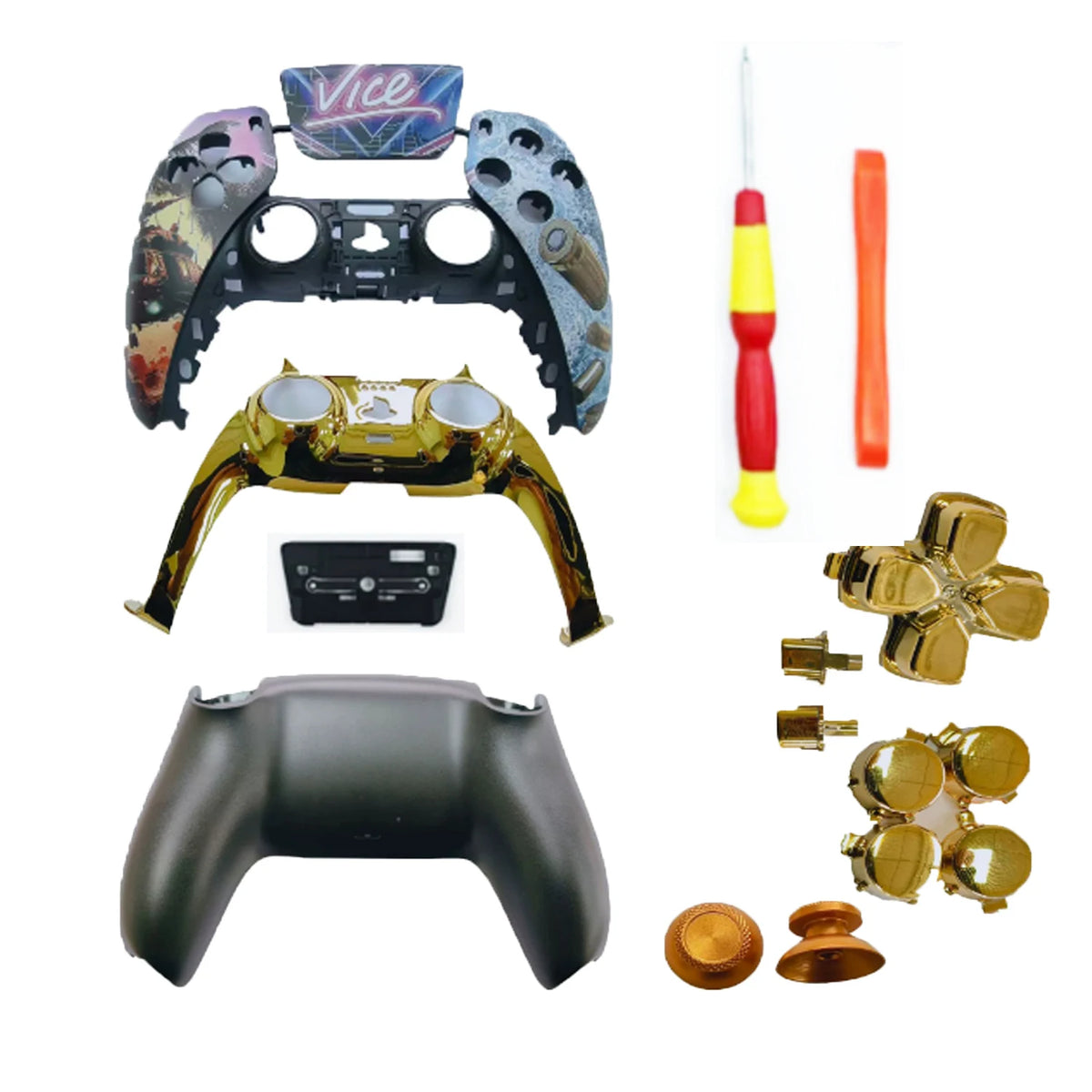 PS5 game controller shell DIY replacement shell GTA pattern PS5 handle face shell PS5 game controller accessories