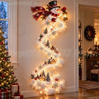 Christmas Magic Trail Wall Light-LED Glowing Christmas Scene Wall Decoration,Santa Sleigh Reindeer Hanging Decoration for Party