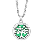 Trendy 20mm Tree of Life Stainless Steel Aromatherapy Lockets Insert Pad Perfume Pendant Necklace Essential Oil Diffuser Jewelry