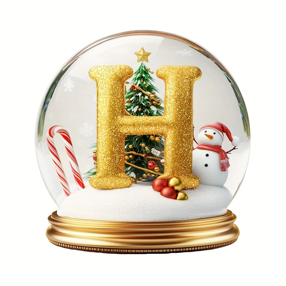 Décoration de sapin de Noël Lettres assorties Ornement de bureau Décoration portrait de famille Décoration de vacances maison de campagne Décoration de bureau acrylique