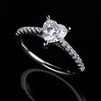 925 Sterling Silver Classic Ring for Women Heart jewelry simple diamond ring imitation diamond women's ring R235
