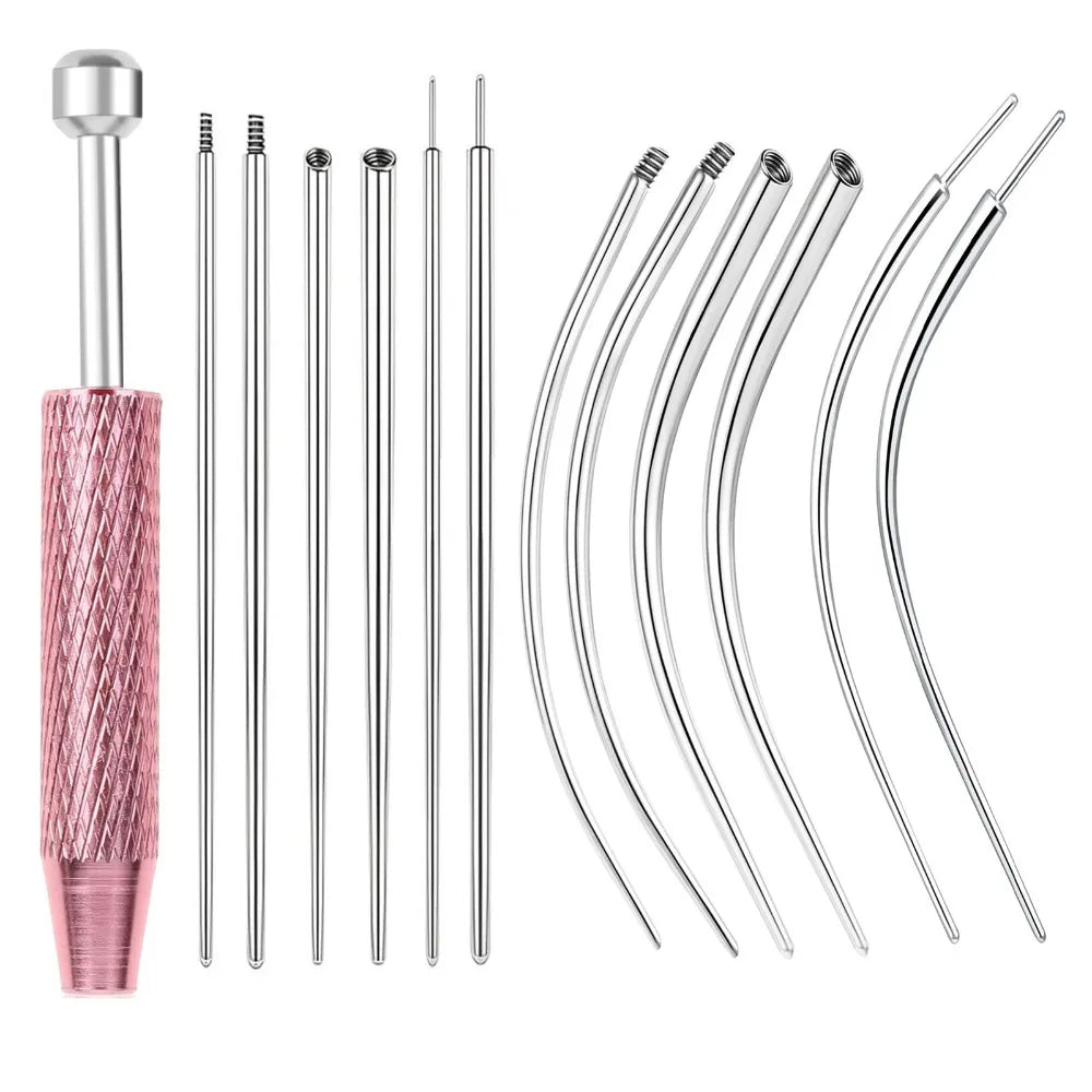 13pcs Stainless Steel Piercing Taper Tool Professional Earring Tool Puncture Connecting Pin Earring Applicator