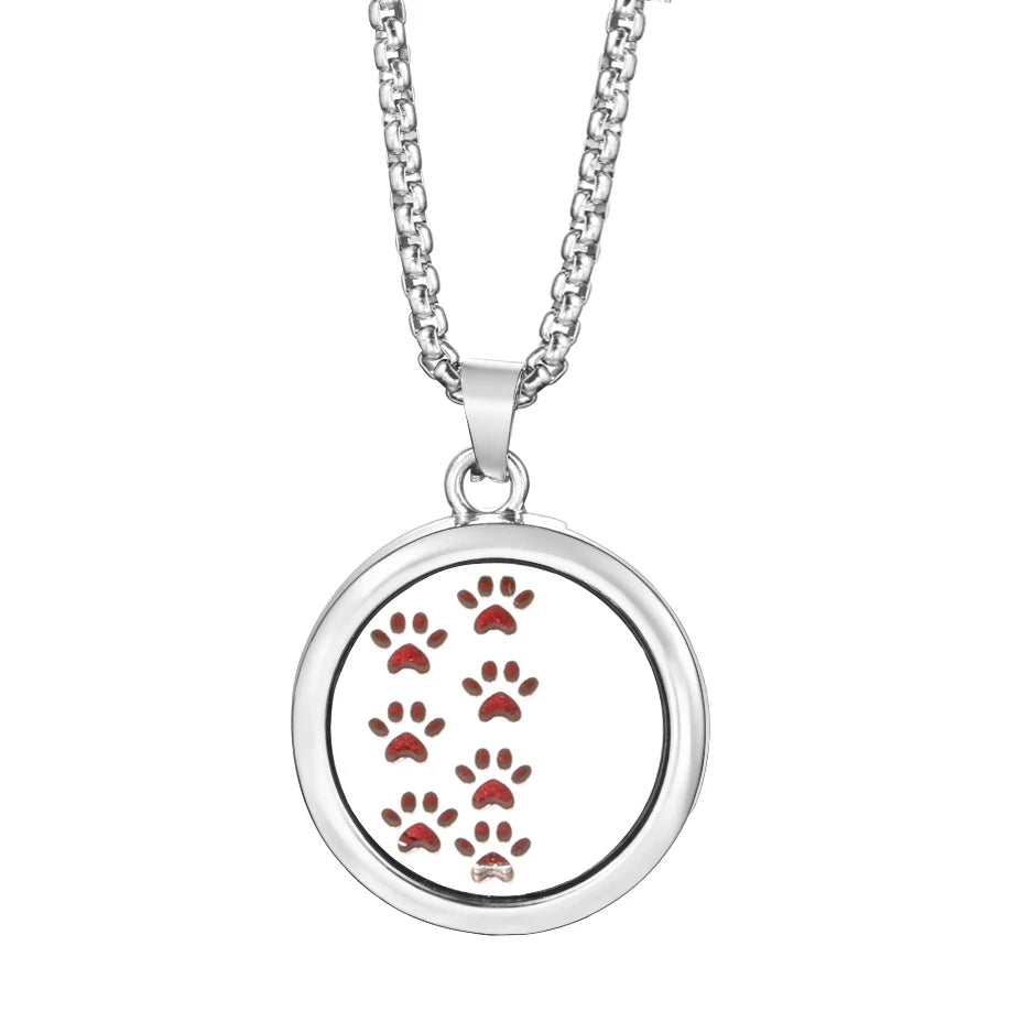 Trendy 20mm Tree of Life Stainless Steel Aromatherapy Lockets Insert Pad Perfume Pendant Necklace Essential Oil Diffuser Jewelry