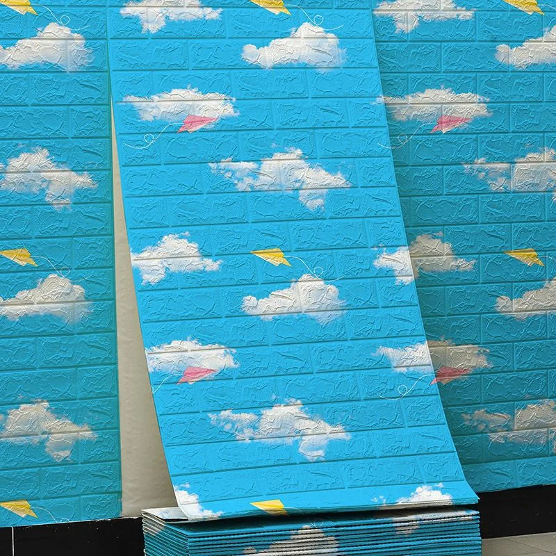 Rouleau de papier peint adhésif 3D en mousse douce, motif briques, 70 cm x 2 m, pour salon, maison, cuisine et salle de bains, décoration murale à monter soi-même