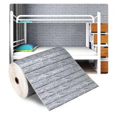 Rouleau de papier peint adhésif 3D en mousse douce, motif briques, 70 cm x 2 m, pour salon, maison, cuisine et salle de bains, décoration murale à monter soi-même
