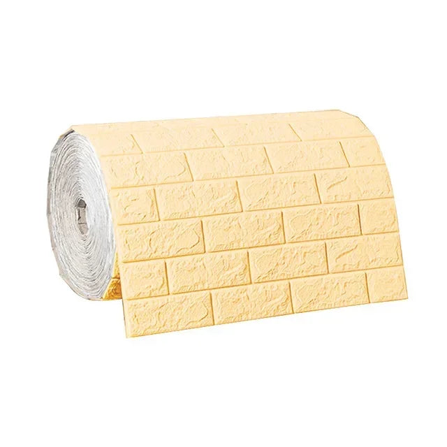 Rouleau de papier peint adhésif 3D en mousse douce, motif briques, 70 cm x 2 m, pour salon, maison, cuisine et salle de bains, décoration murale à monter soi-même