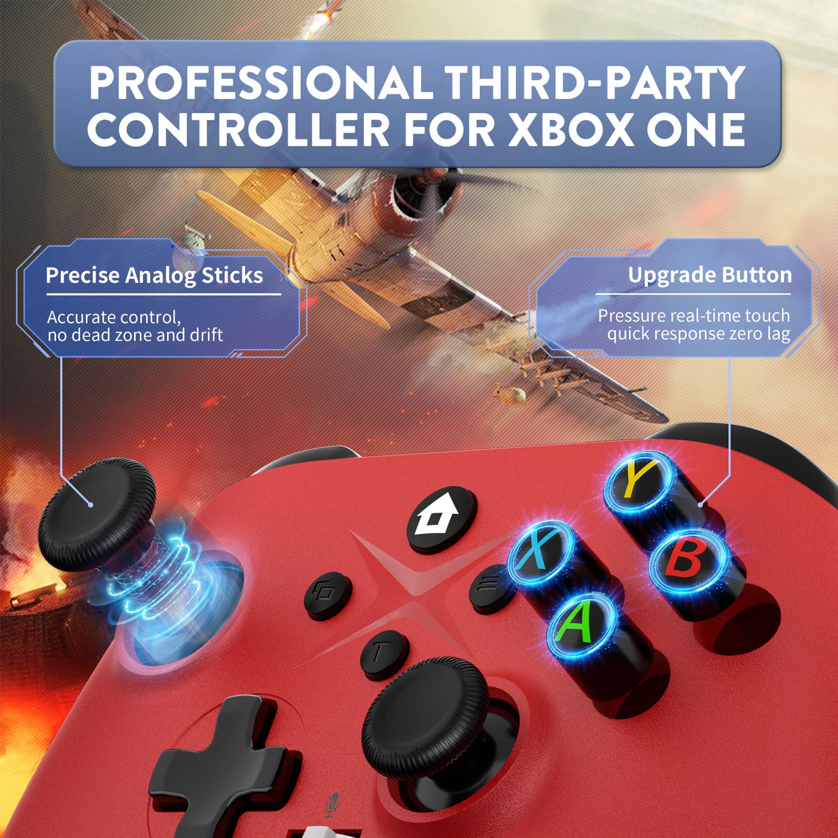 Gaming Gamepad Wireless For Xbox Controller, Xbox One Series S/X Console/PC Joystick Triggers Keys 6 Axis Gyro Turbo Function