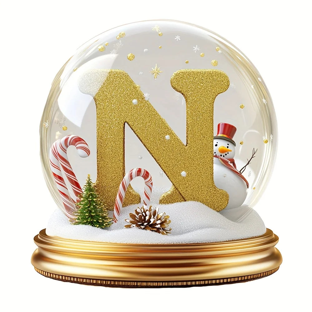 Décoration de sapin de Noël Lettres assorties Ornement de bureau Décoration portrait de famille Décoration de vacances maison de campagne Décoration de bureau acrylique