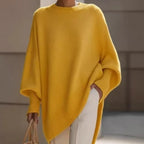 New women's autumn and winter round neck long-sleeved tops knitted pullover loose lazy style solid color women's casual sweater