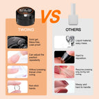TWOING 8g Clear Solid Nail Tips Gel Long-Lasting Strong Adhesion UV/LED Building Gel pour ongles Home Salon Manucure DIY Design
