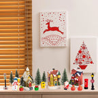 Christmas Ornament Village Houses LED Light Collectible Figurines Snow Blanket Desktop Decoration Town Scene Xmas New Year Gift