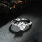 925 Sterling Silver Classic Ring for Women Heart jewelry simple diamond ring imitation diamond women's ring R235