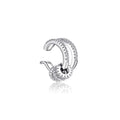 Silver Color Cubic Zirconia Double Layer Cartilage Earring Ear Clip Waterproof Allergy Womens Jewelry No Perforation Required