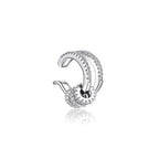 Silver Color Cubic Zirconia Double Layer Cartilage Earring Ear Clip Waterproof Allergy Womens Jewelry No Perforation Required
