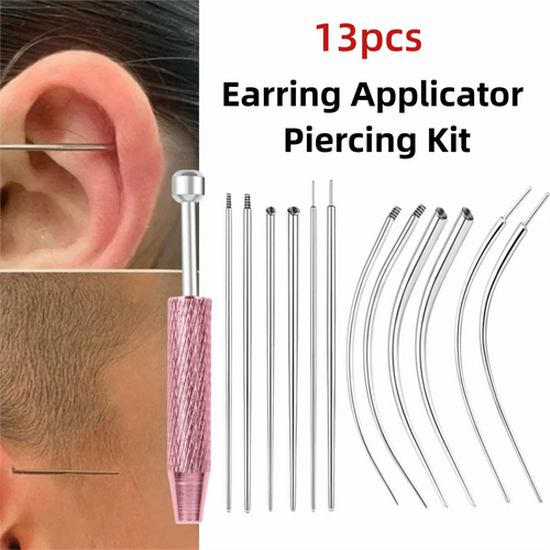 13 pièces d’outils d’insertion coniques en acier inoxydable pour piercing, outils professionnels pour boucles d’oreilles, tiges de raccordement et applicateurs de boucles d’oreilles