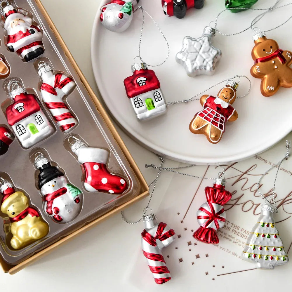 Christmas Glass Snowman Ornament New Xmas Tree Hanging Decor Gift for Holiday Santa Claus Outdoor Christmas Decorations