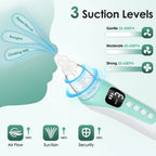 Electric Baby Nasal Aspirator, Rechargeable Nose Sucker for Newborn Toddler, 3 Suction Levels, 10 Soothing Songs, Silicone Tips